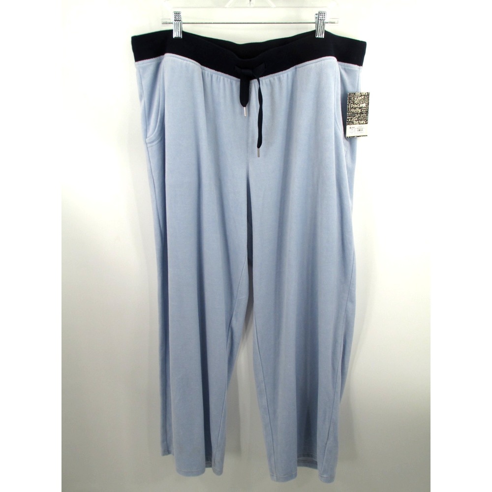 Target Black History Month Blue Velour Track Pants Women 1X Wide Leg Loungewear